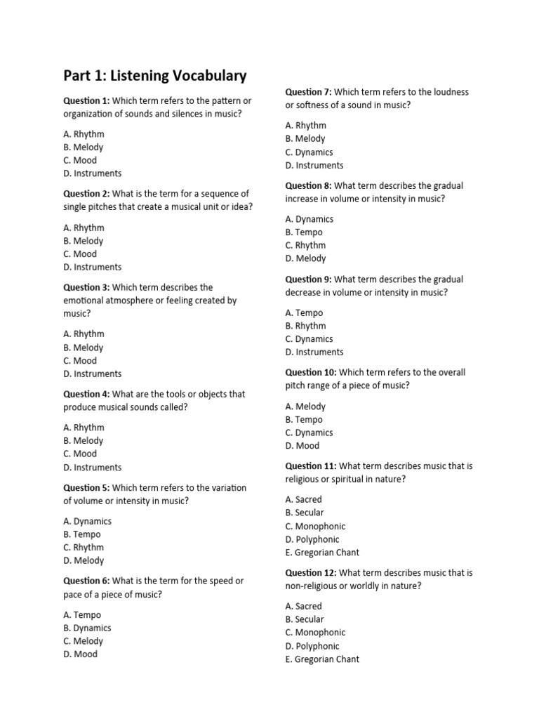 World Music Final Download Free PDF Classical Period (Music) Tempo