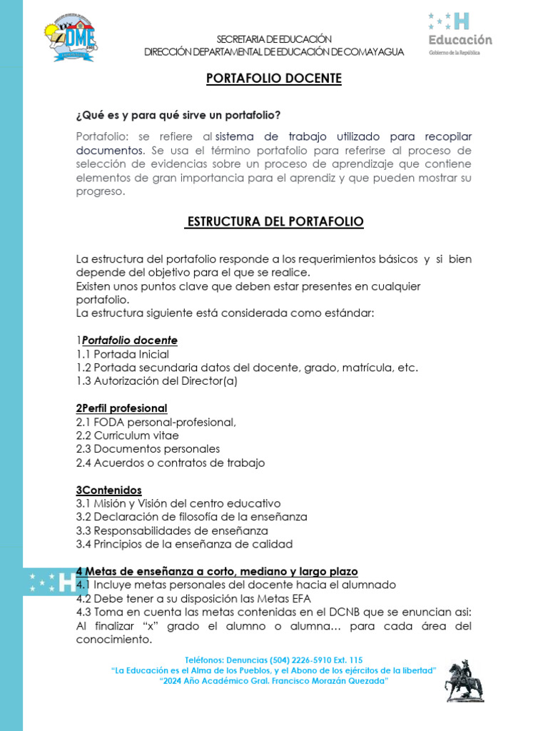 Guía del Portafolio Docente 2024 | PDF | Enseñando | Maestros