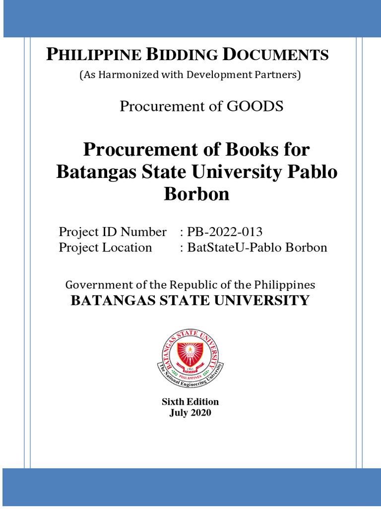 Philippine Bidding Documents for Goods | PDF | Procurement | Business