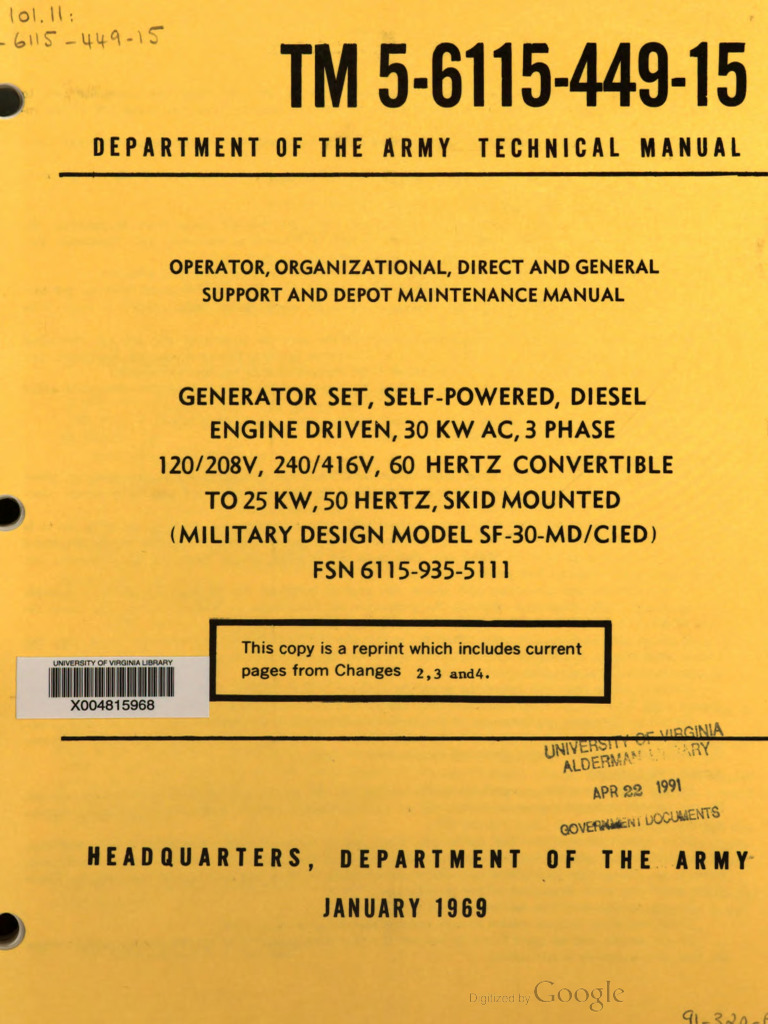 Diesel Generator Operator Manual | PDF | Screw | Manufactured Goods