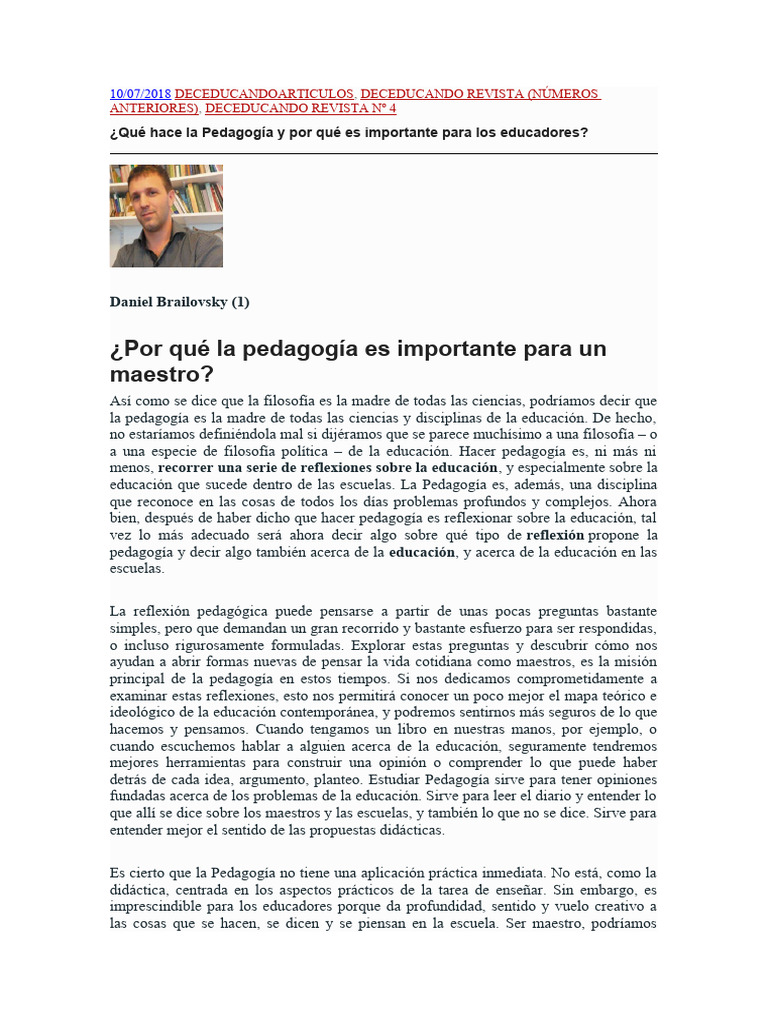 Daniel Brailovsky | PDF | Pensamiento | Enseñando