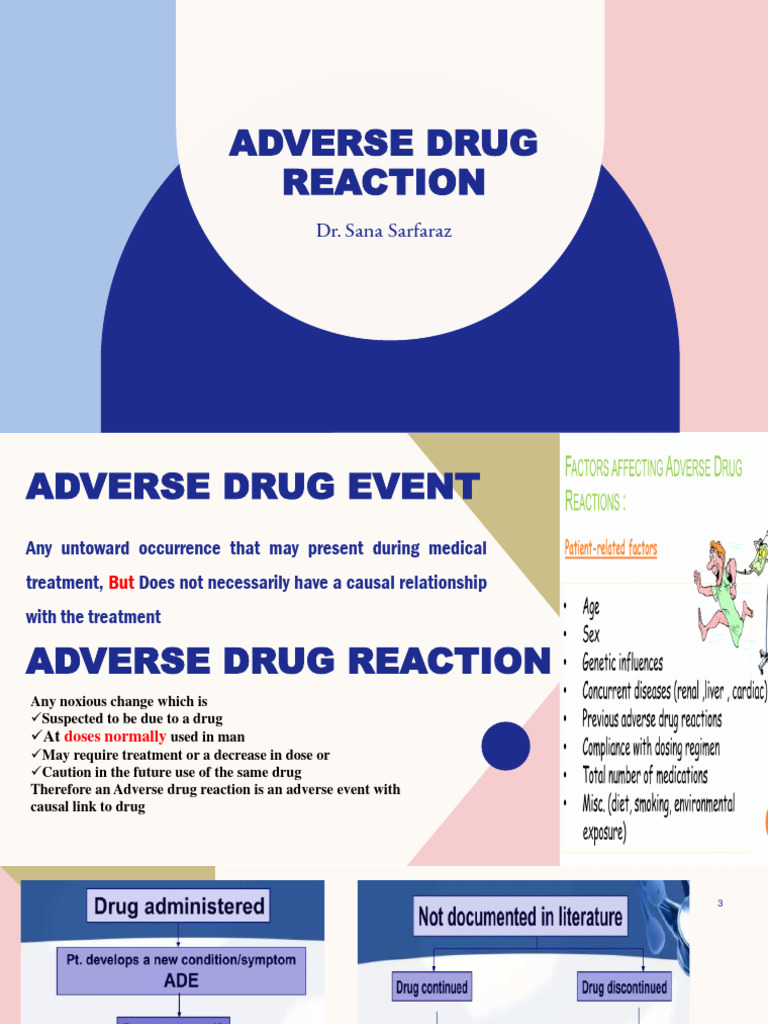 Adverse Drug Reactions Overview | PDF | Wellness | Science & Mathematics