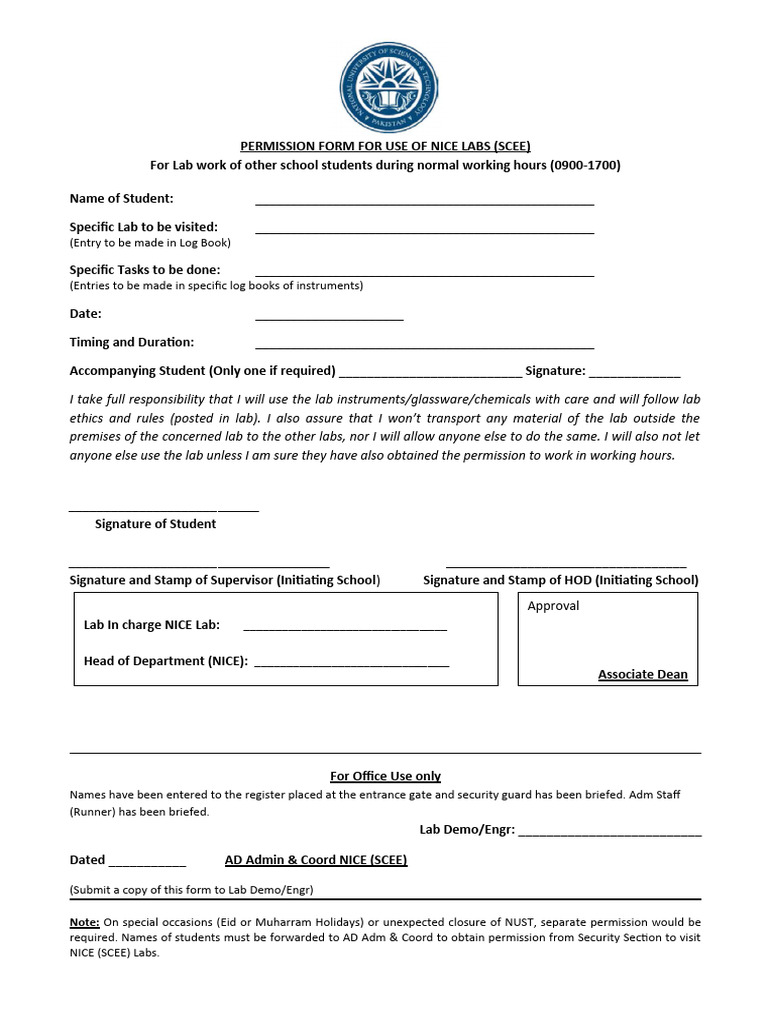 Permission Form Pdf