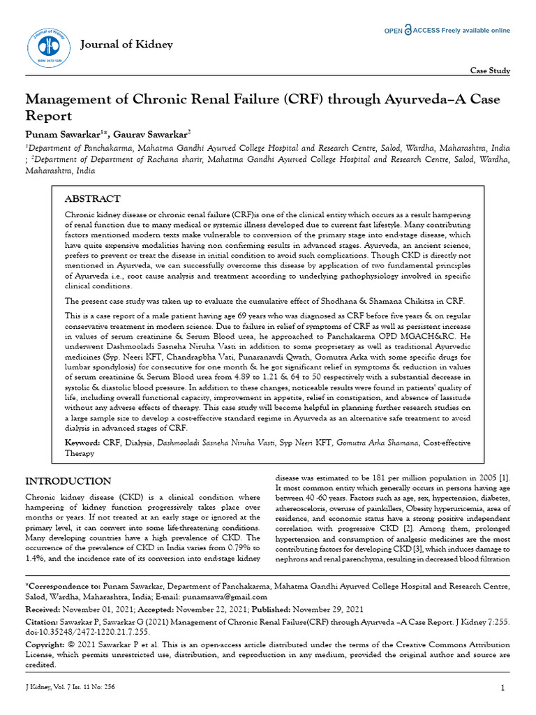 management-of-chronic-renal-failure-crf-through-ayurvedaa-case-report ...