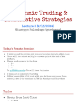 Algorithmic Trading & Quantitative Strategies Gappy Lecture 2