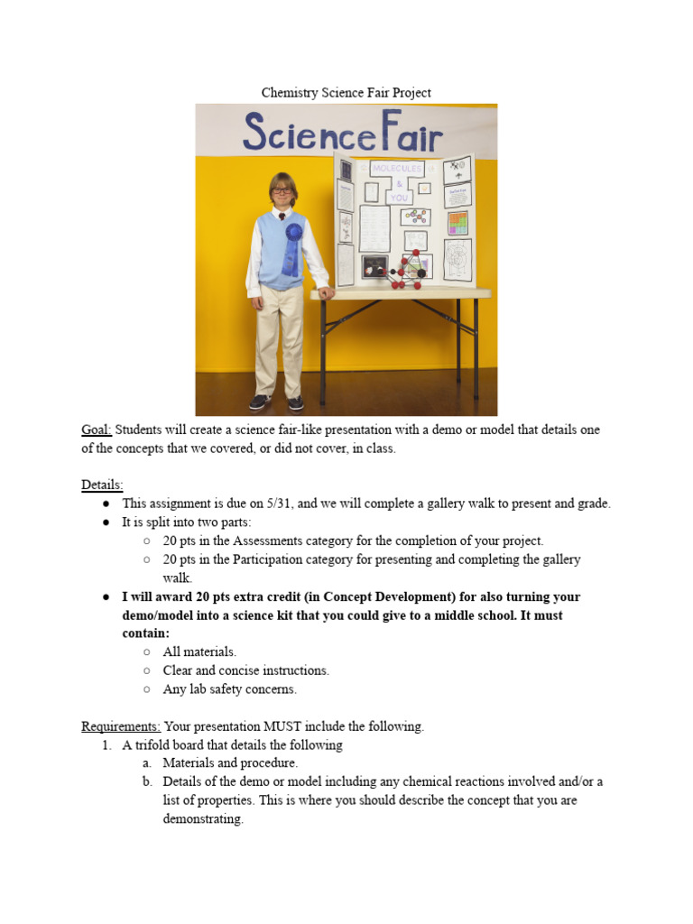 High School Chemistry Project Guide | PDF