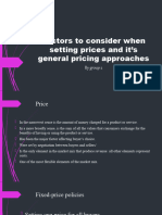 Factors To Consider When Setting Prices and Its