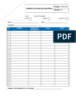 F-SST-005 Formato Lista de Asistencia