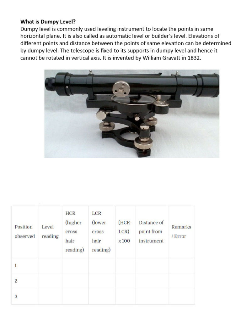 dumpy level | PDF