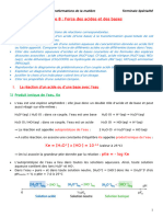 Chapitre 8 Force des acides et des bases cours