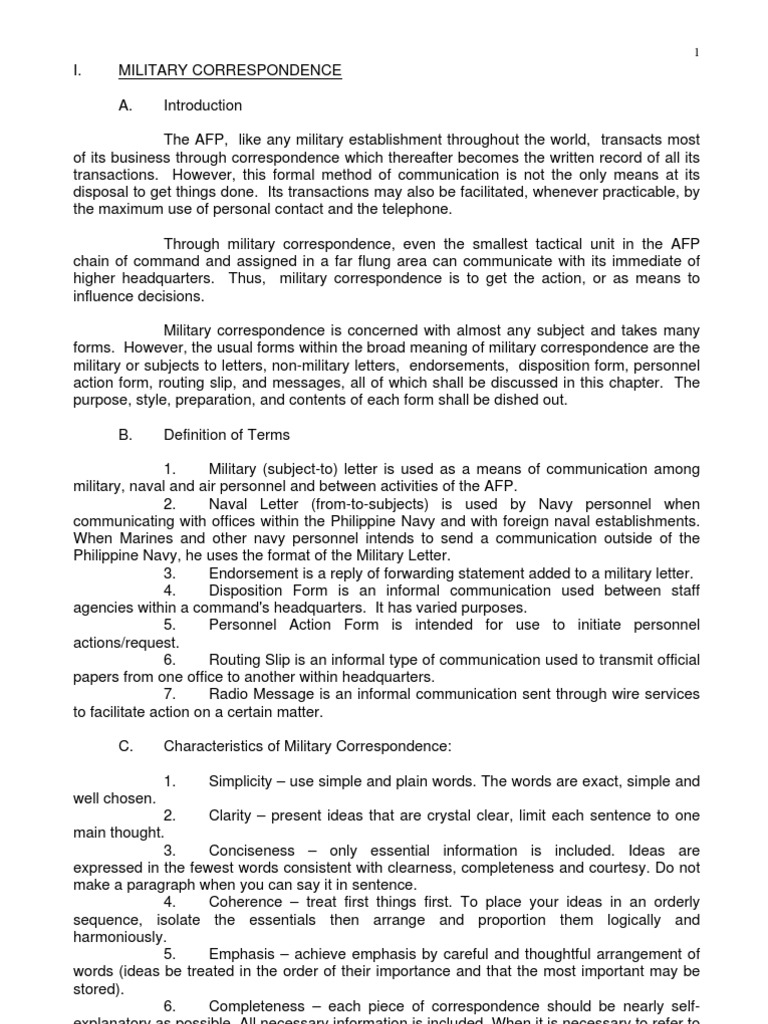 Military Correspondence 2 PDF Paragraph Memorandum