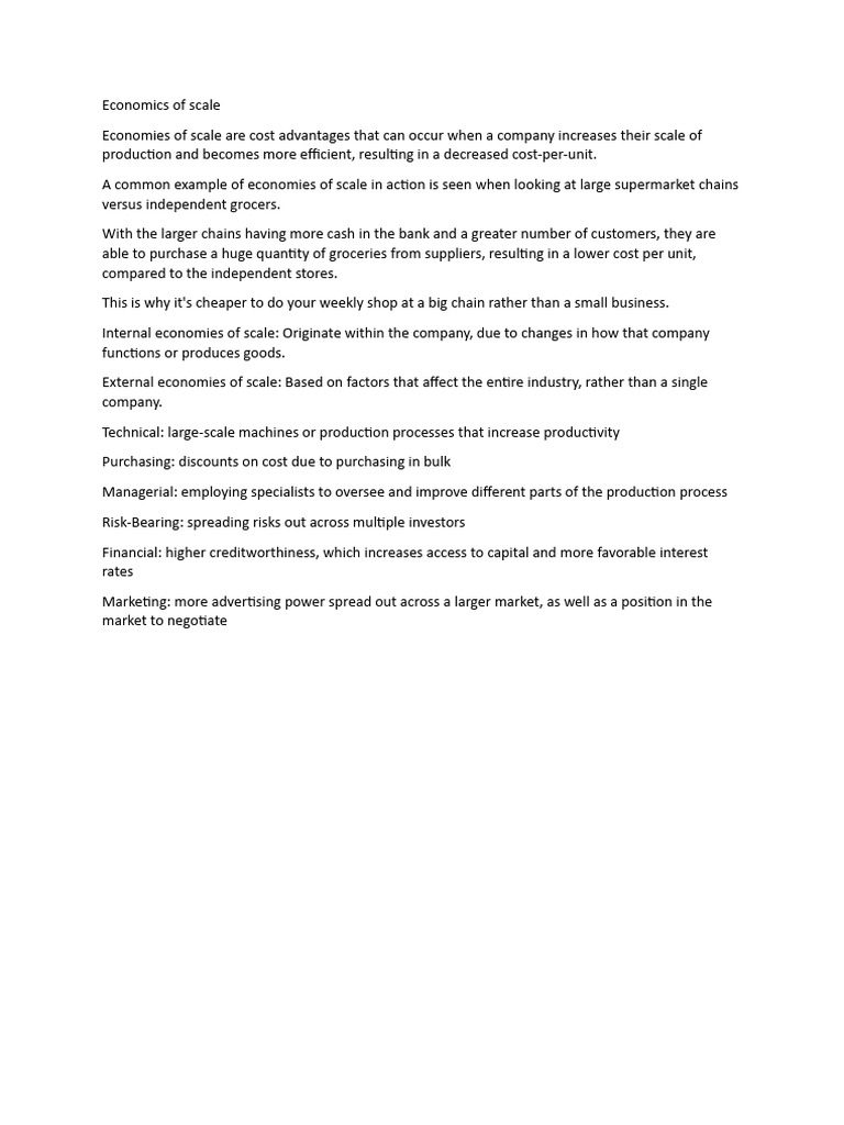 Understanding Economies of Scale | PDF