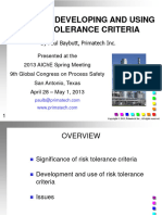 Problemas en El Desarrollo y Uso de Criterios de Tolerancia Al Riesgo