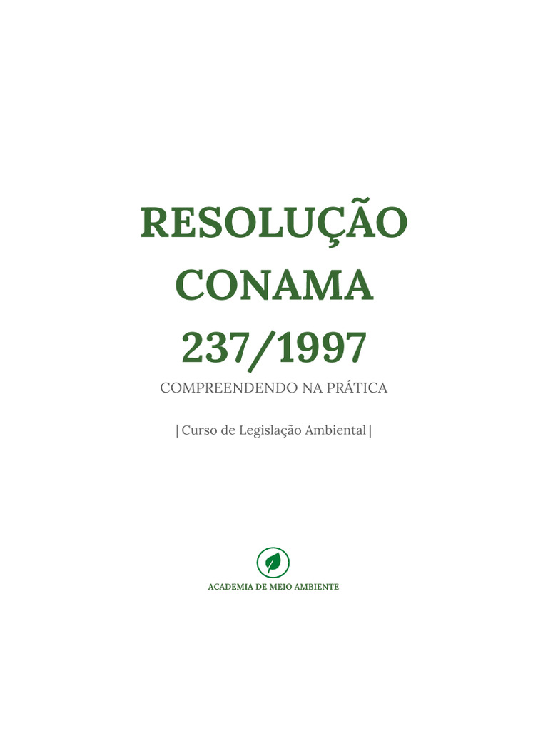 Resolução CONAMA 237/1997: Licenciamento Ambiental | PDF | Declaração ...