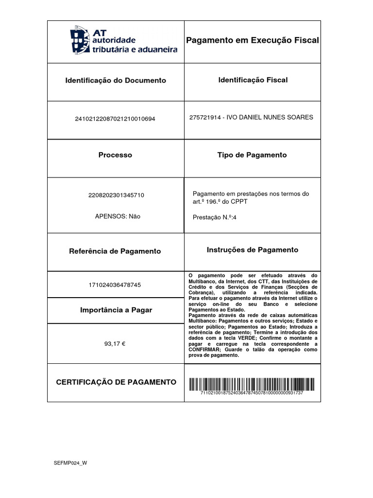 Instruções para Pagamento Fiscal | PDF