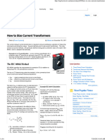 How To Size Current Transformers