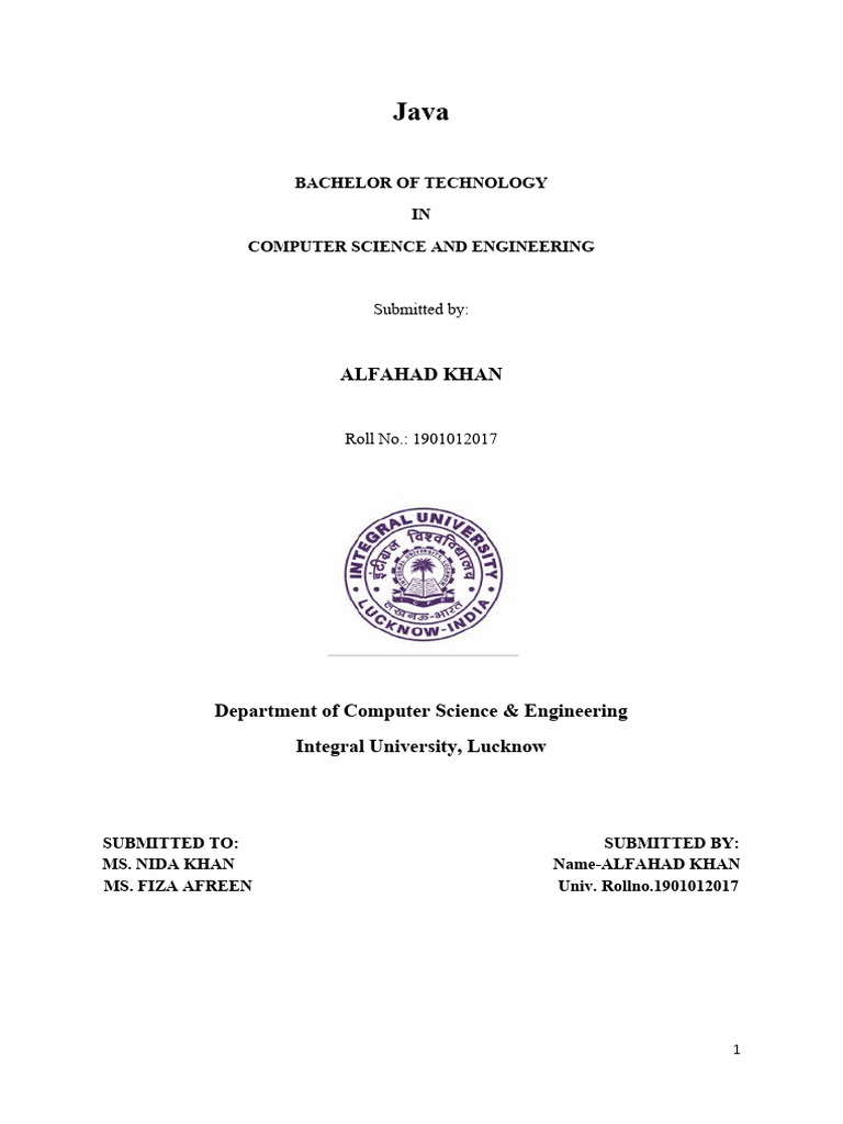 Java report pdf java programming language java virtual machine