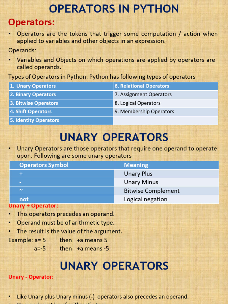 Python Operators & Precedence | Download Free PDF | Boolean Data Type ...