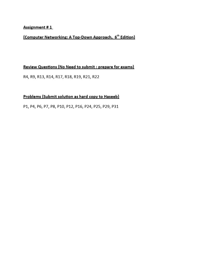Assignment Chapter 1 | PDF | Computers