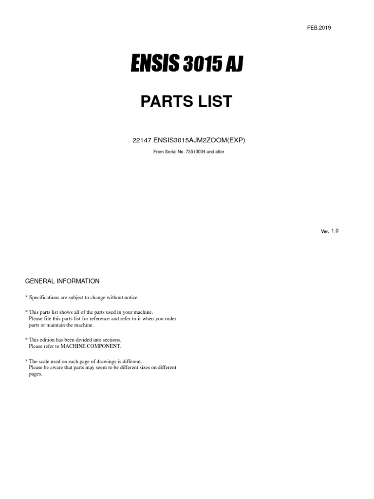 126155-22147 Ensis3015ajm2zoom (Exp) | PDF | Screw | Manufactured Goods