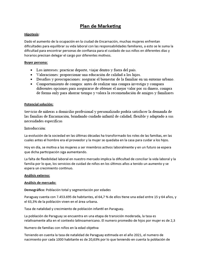 Comercializacion - Plan de Marketing | PDF | Marketing | Economias