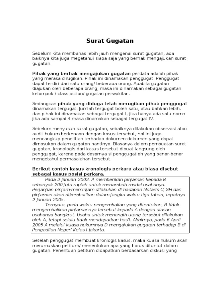 Surat Gugatan