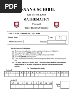 FORM 2 MATH END TERM I 2024