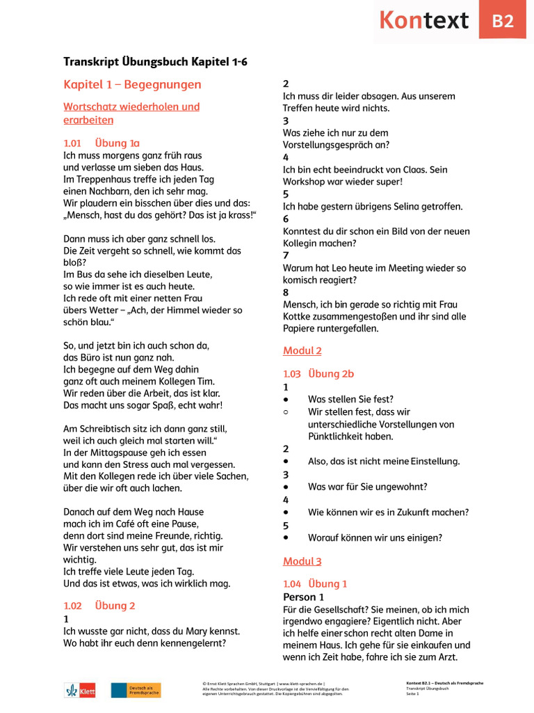 B2-1 UeB Transkript | PDF