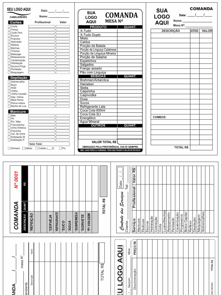 BLOCO Modelos Blocos e Comandas 2 | PDF