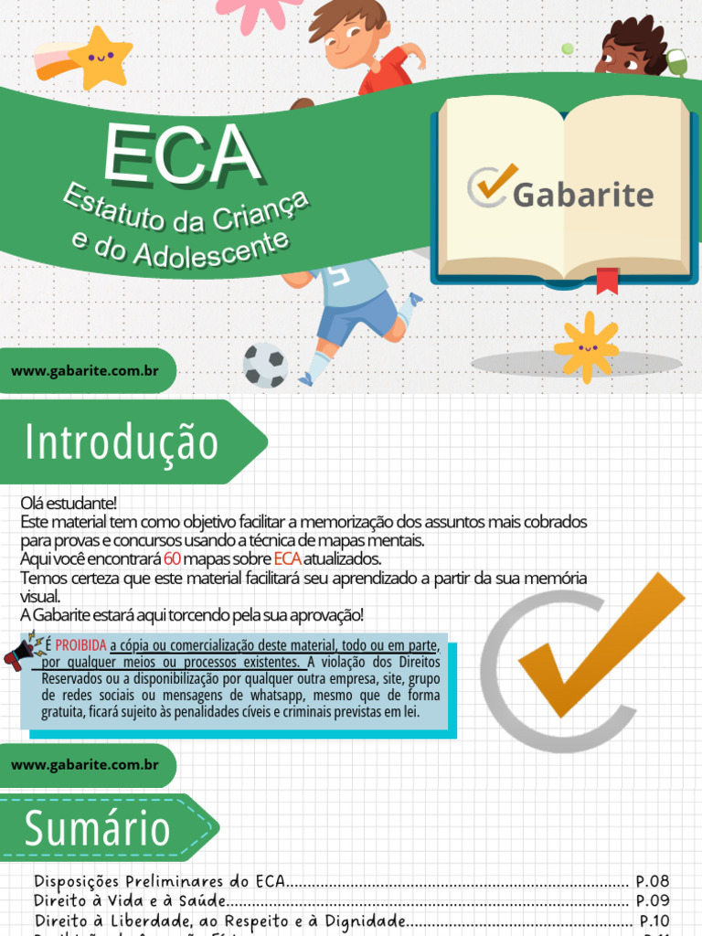 26- ECA - Estatuto Da Criança e Do Adolescente (60 Mapas Mentais) | PDF ...