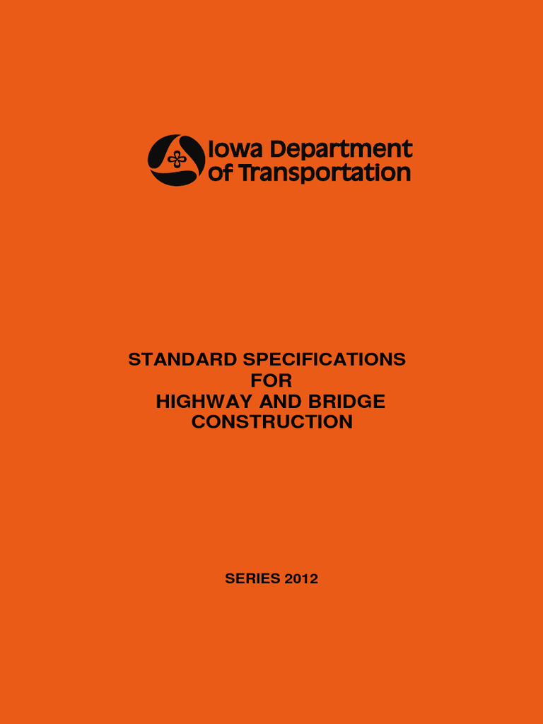 Iadot standard specifications highway bridge construction series 2012