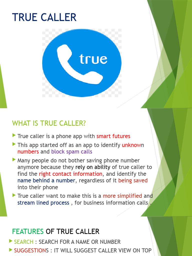 Truecaller App Features and Benefits | PDF