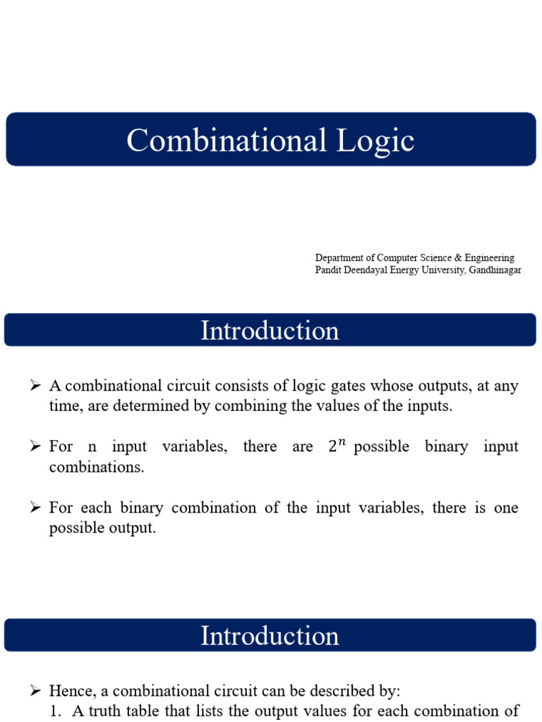 Combinational Logic Circuits Explained | PDF | Arithmetic | Digital ...