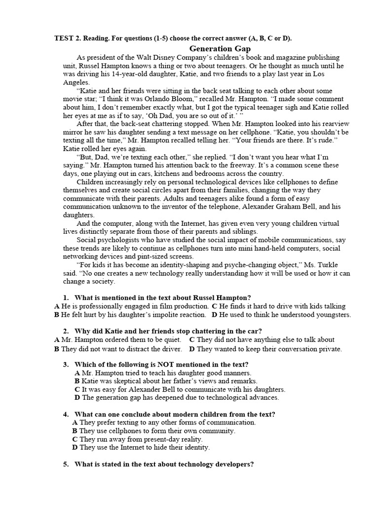 Test 2 | PDF | Mobile Phones | Text Messaging
