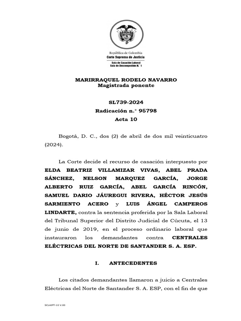 SL739 2024 | PDF | Pensión | Caso de ley