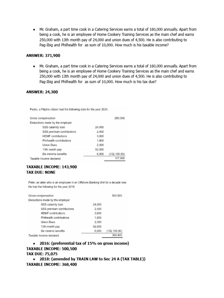 Taxable Income and Tax Due Calculations | PDF | Taxes | Gross Income