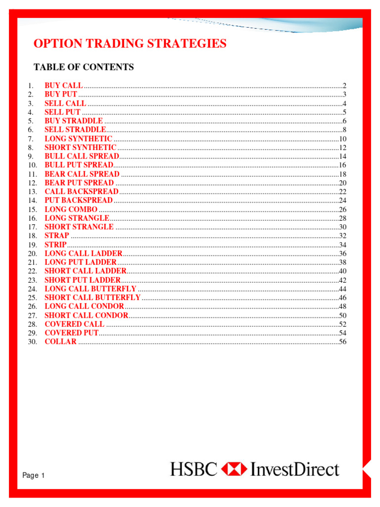 HSBC Options Trading Strategies Guide | PDF