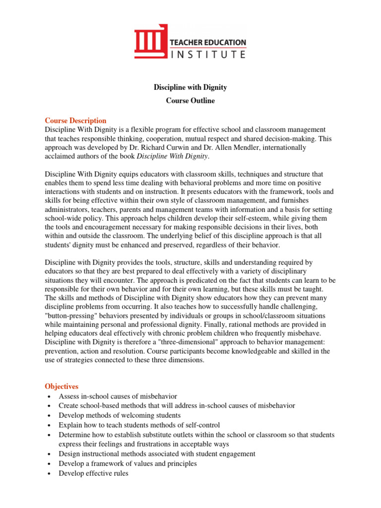 Discipline With Dignity F2f11 Pdf Disciplines Teachers
