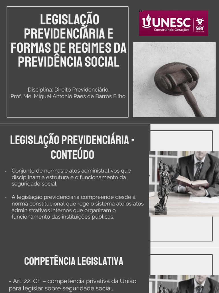 Legislação e Regimes da Previdência Social | PDF | Bem-estar social ...