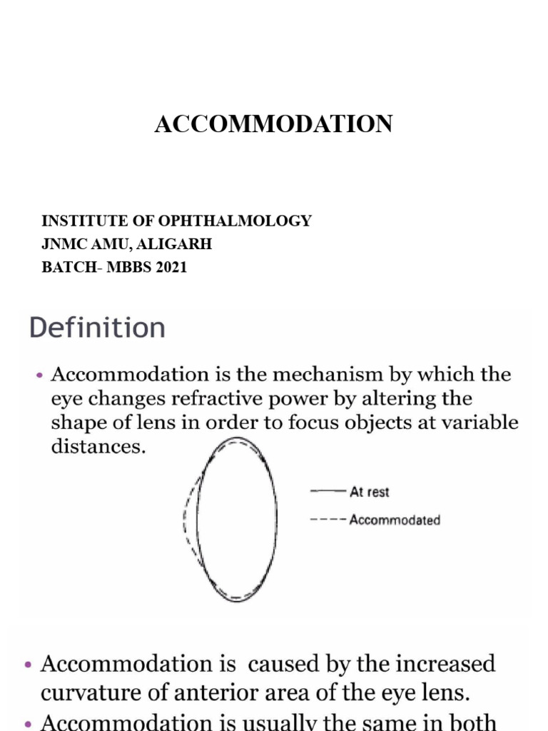 Understanding Eye Accommodation Basics | PDF | Teaching Methods & Materials