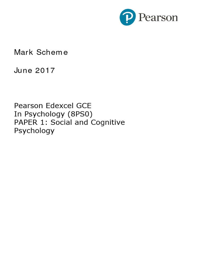 June 2017 ms paper 1 edexcel psychology as level pdf memory