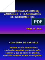 Operacionalizacion de Variables