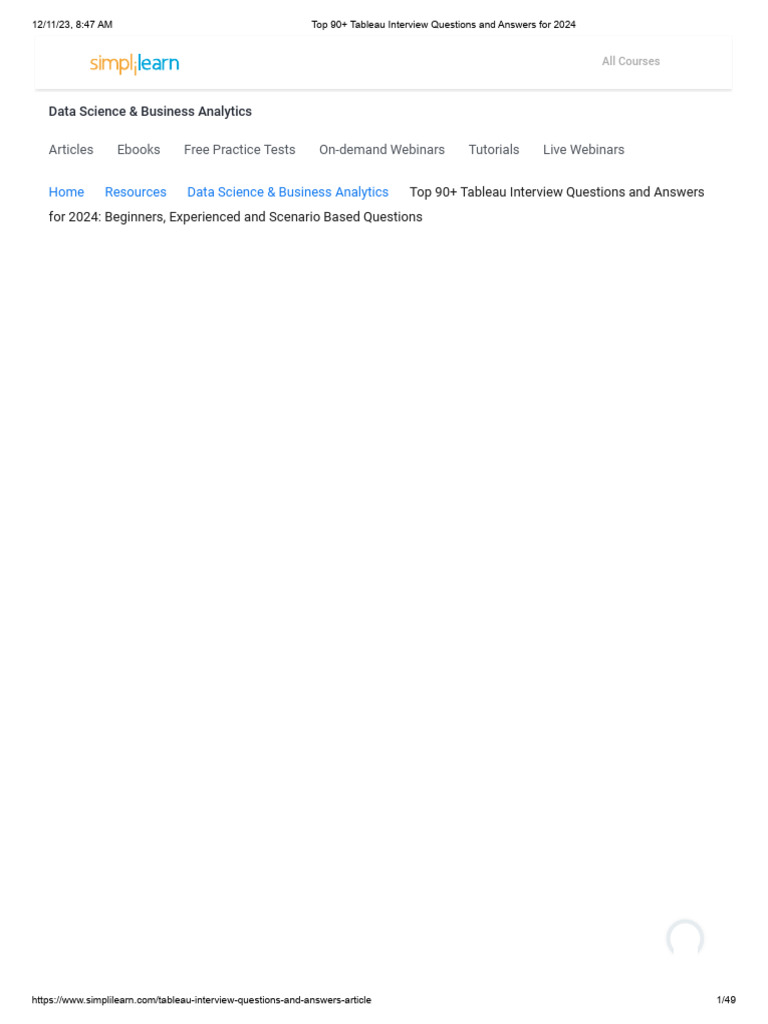 More Tableau Questions (Detailed) | Download Free PDF | Data | Data ...