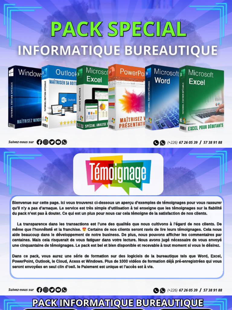 Pack Informatique Bureautique Fiable | PDF | Microsoft Windows ...
