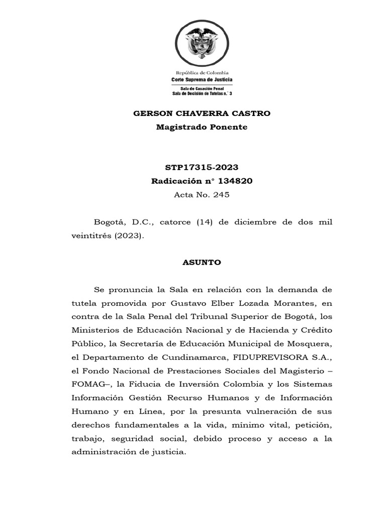 STP17315 2023 | PDF | Petición | Sentencia (ley)