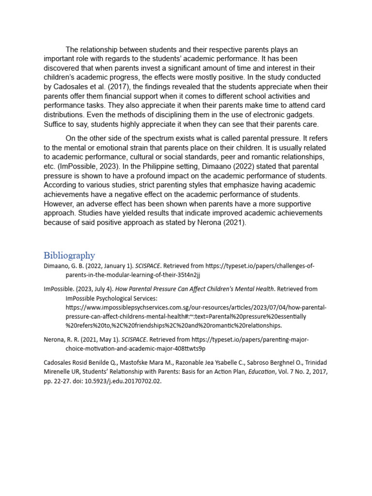 Parental Pressure Pdf Psychological Concepts Social Psychology