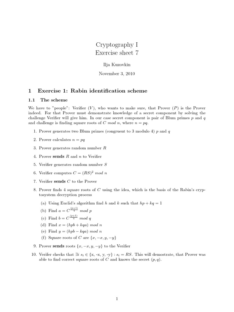 Sheet 7 | PDF | Cryptography | Encryption