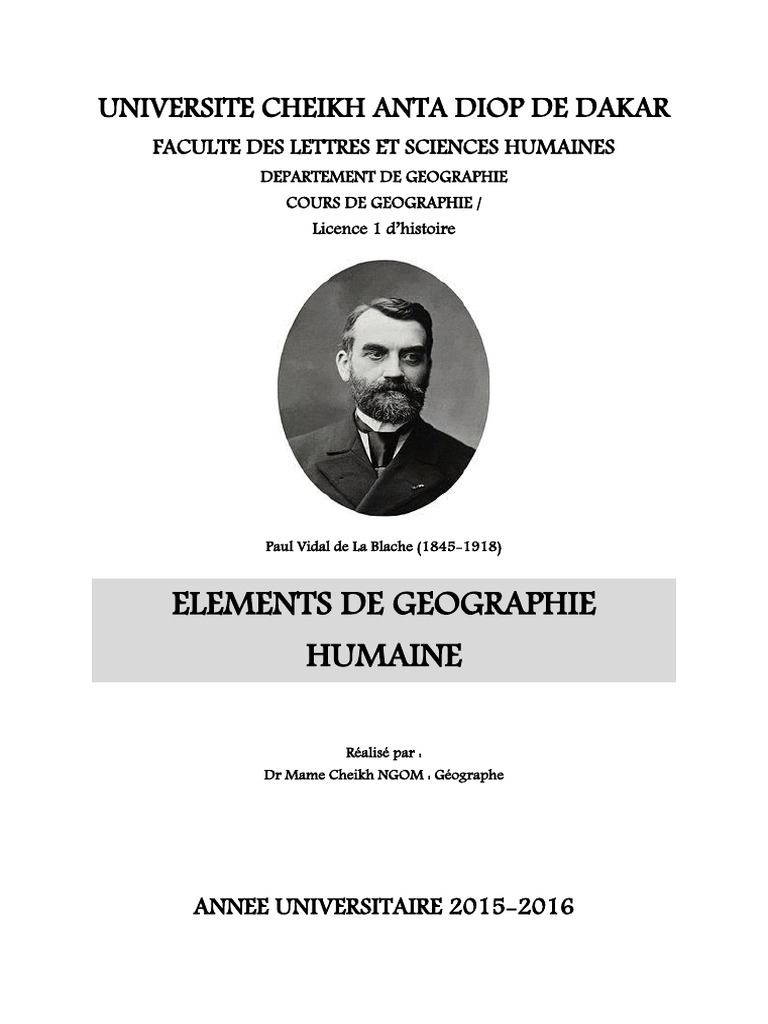 Éléments de Géographie Humaine - Licence 1 | PDF | Géographie | Science