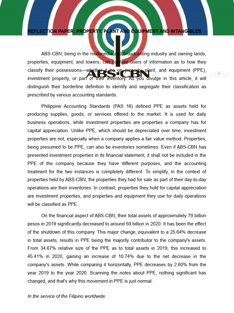 ABS-CBN Asset Classification Analysis | PDF | Goodwill (Accounting ...