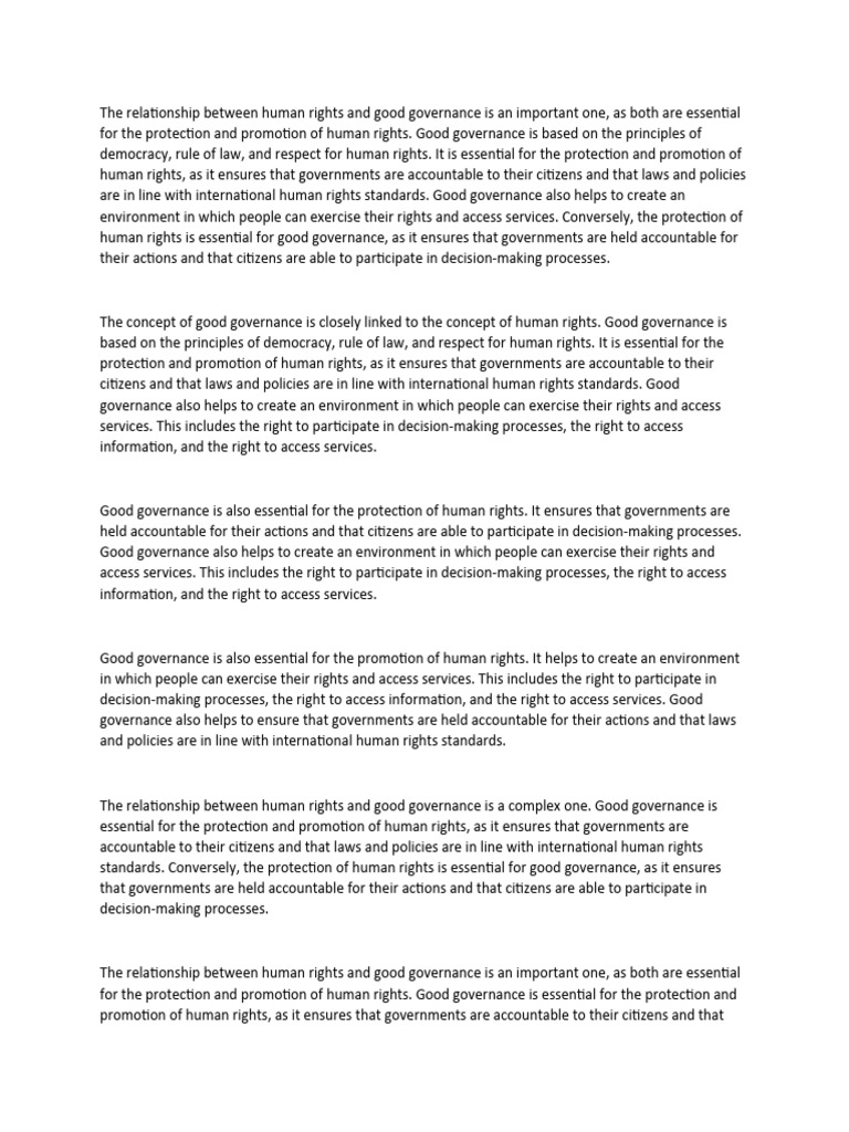 Human Rights & Governance Link | PDF | Governance | Good Governance